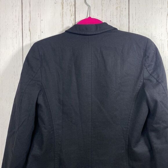 Vintage J.Crew 100% Wool Black Blazer Size 8 Classic Minimalist Office Chic - Picture 11 of 12